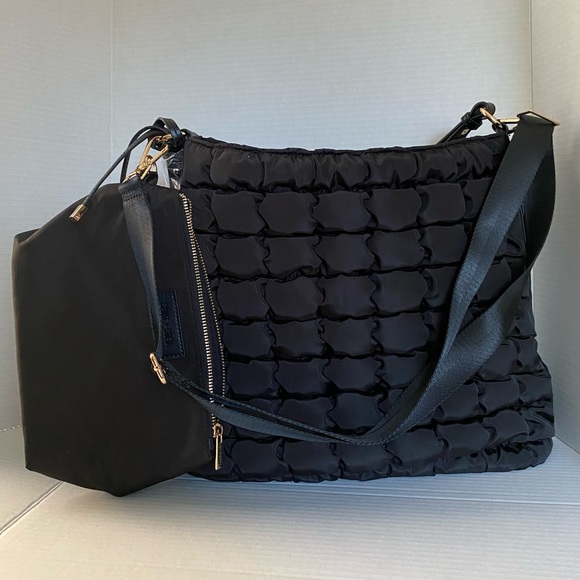 NWT Saint + Sofia The Darcey Puff  Quilted Shoulder Tote Bag Black - Picture 11 of 12